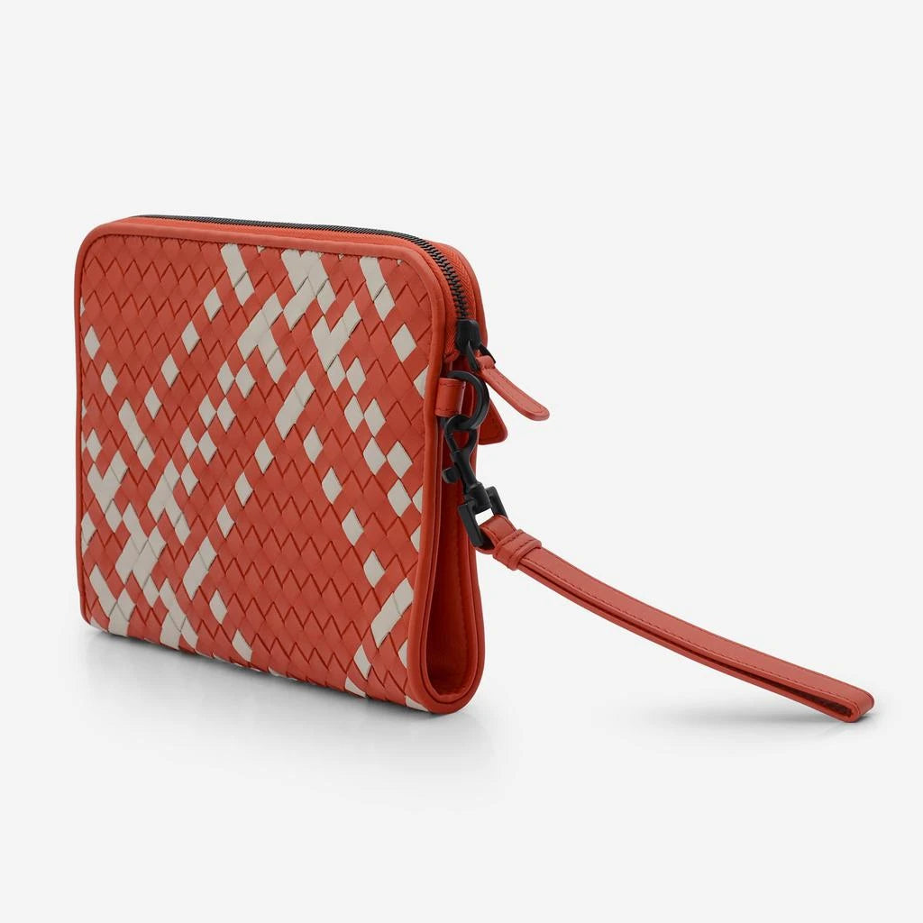 Bottega Veneta Two Tone Leather Document Case Wristlet