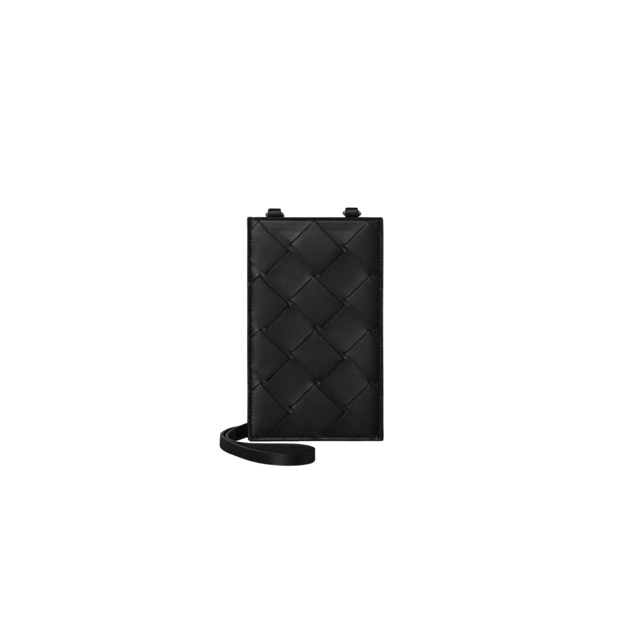 Bottega Veneta Leather Card Holder in Black