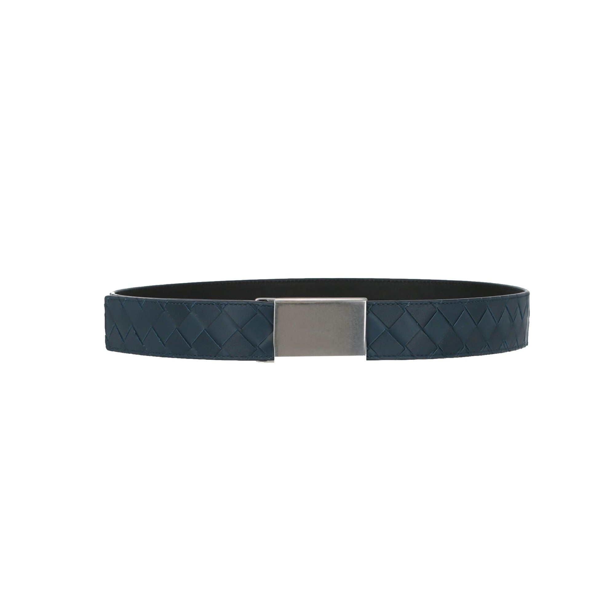 Bottega Veneta Intrecciato Woven Belt - Blue in Blue