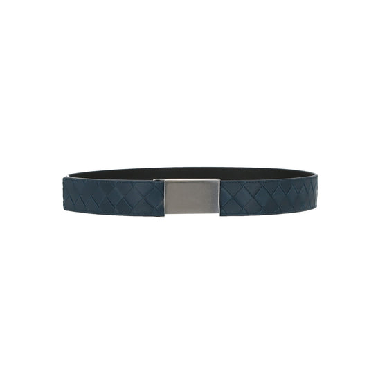 Bottega Veneta Intrecciato Woven Belt in Blue