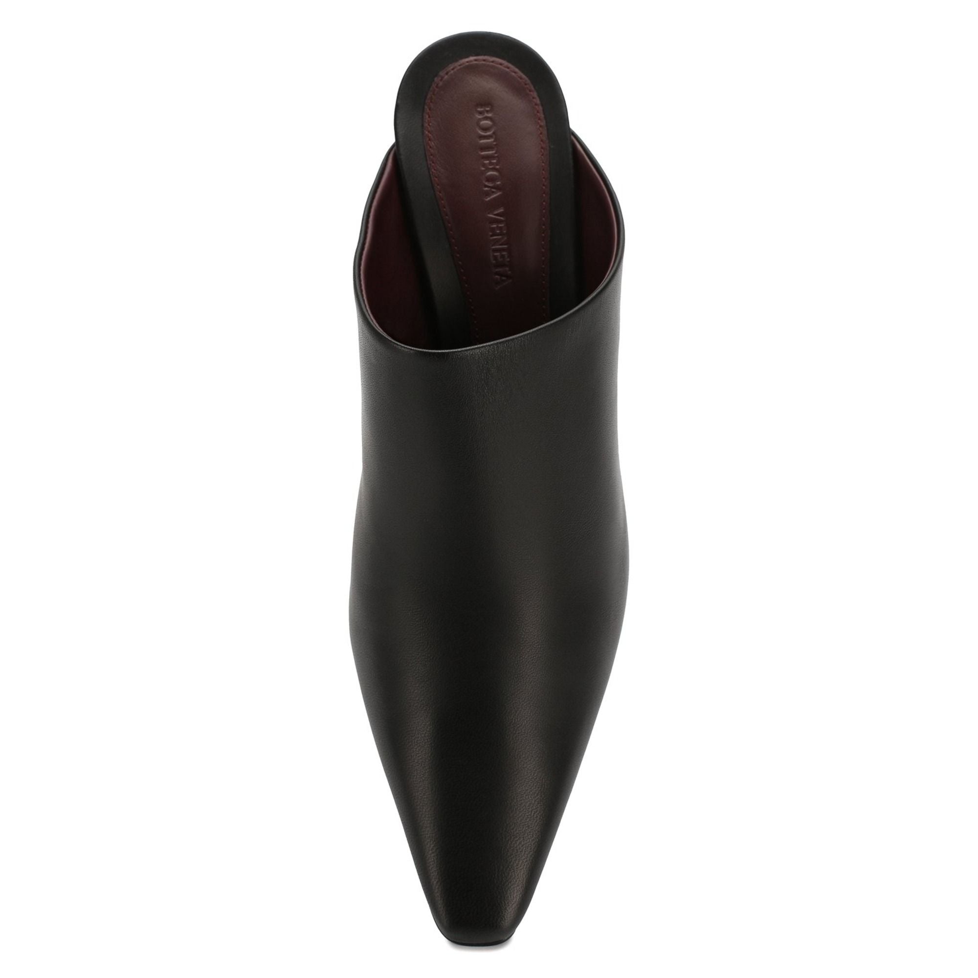 Bottega Veneta Chunky-Heel Almond-Toe Mules in BLACK