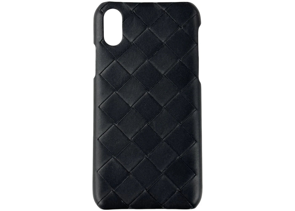 Bottega Veneta Intrecciato Leather Case Cover for iPhone X/XS in Black