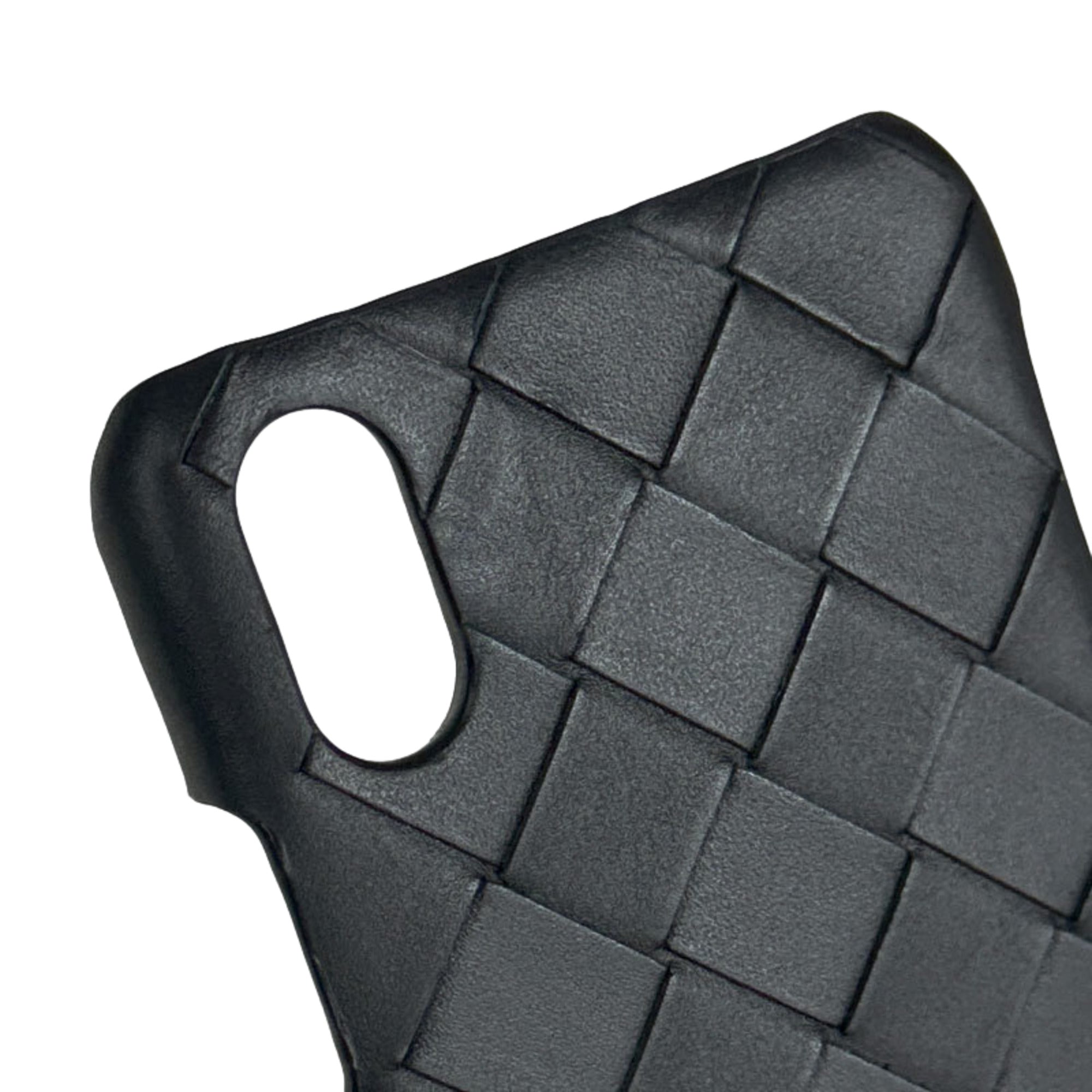 Bottega Veneta Intrecciato Leather Case Cover for iPhone X/XS in Black