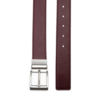 Bottega Veneta Mens Leather Belt in Burgundy