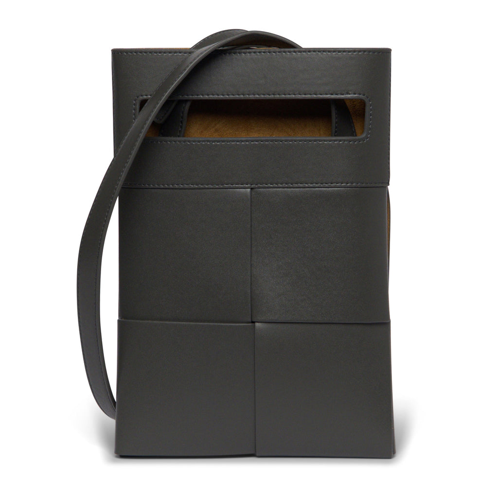 Bottega Veneta Calfskin Crossbody Bag in Grey