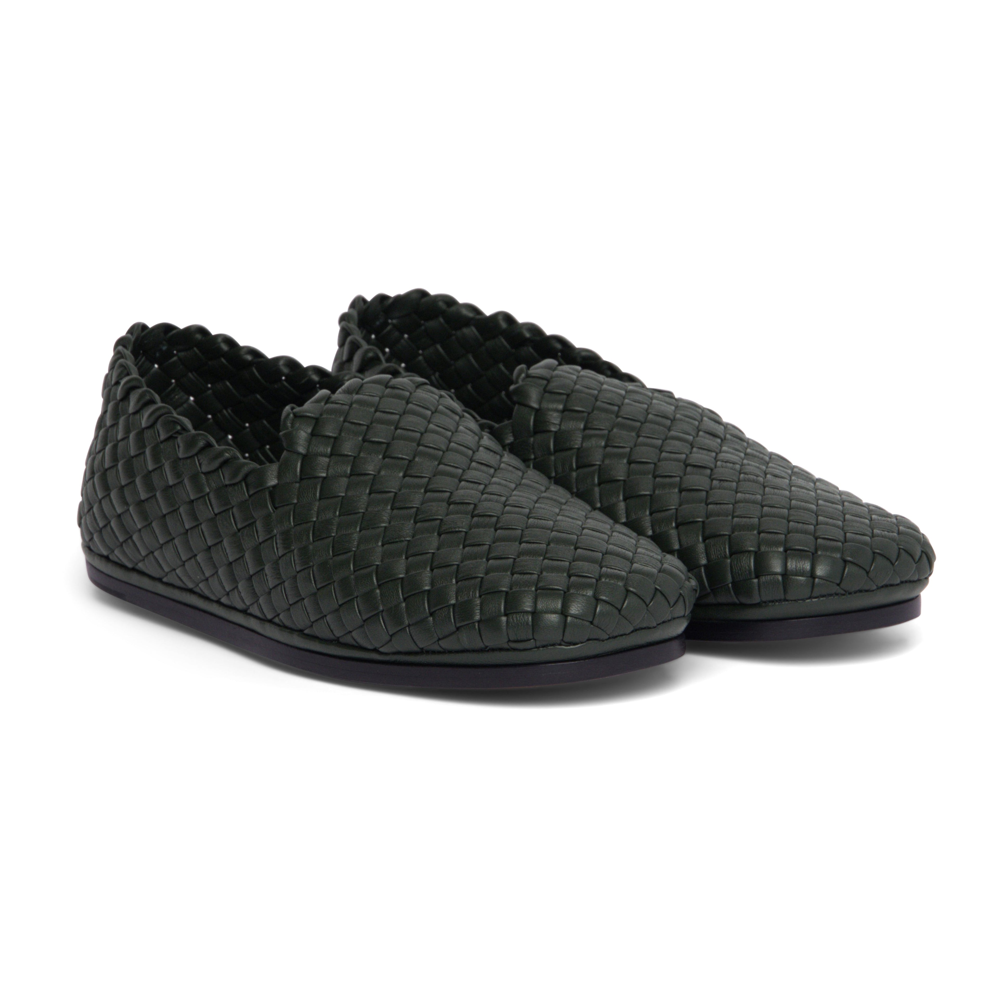 Bottega Veneta Nappa Intrecciato Loafers in Green