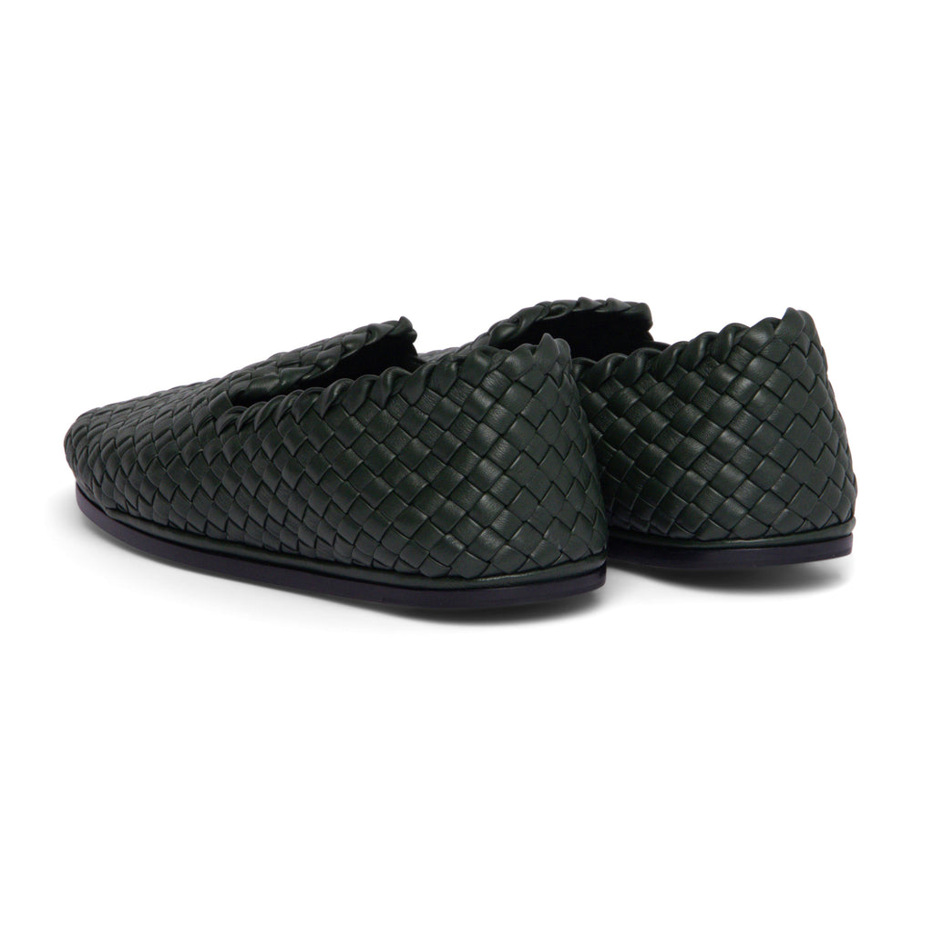 Bottega Veneta Nappa Intrecciato Loafers in Green