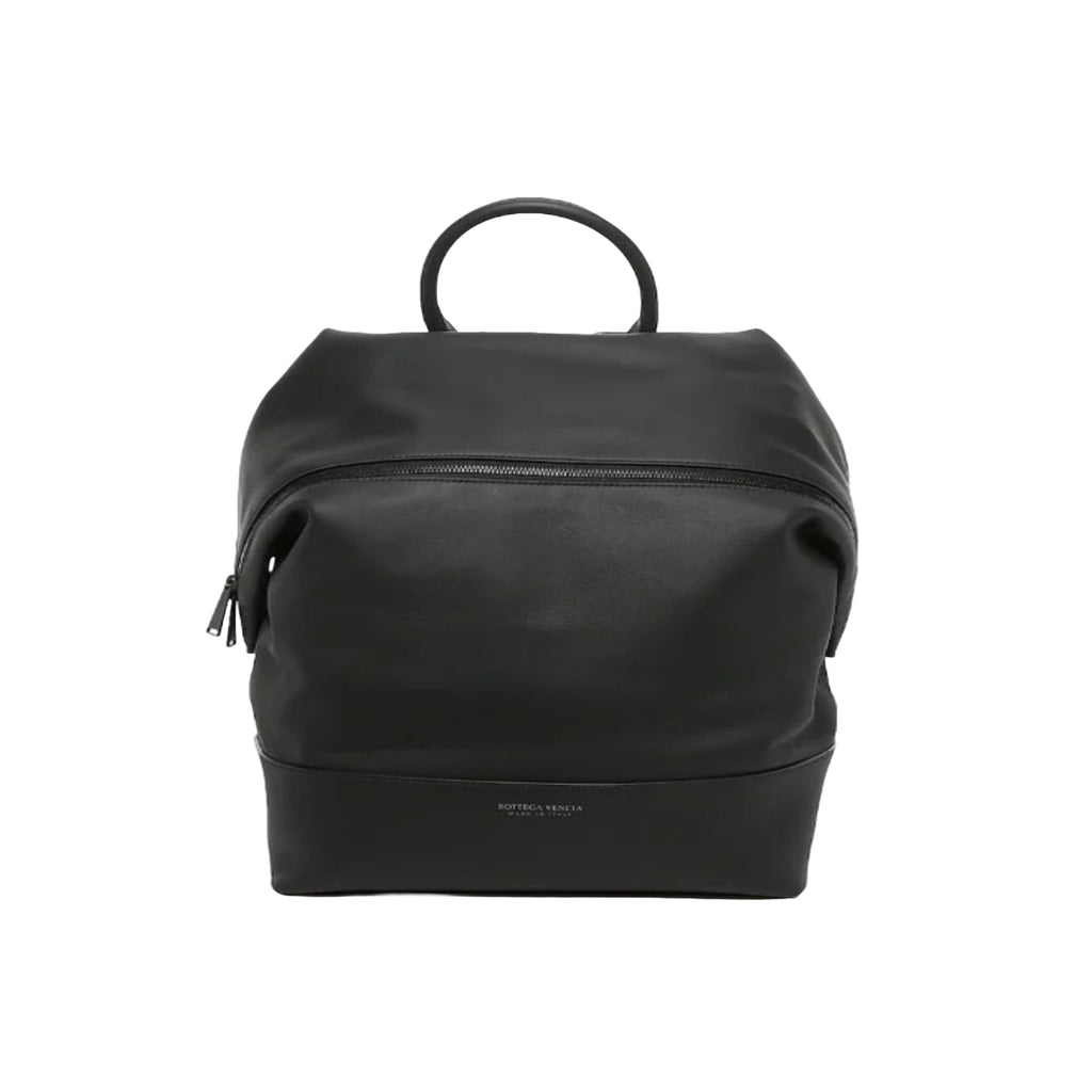 Bottega Veneta Leather Black Backpack in Black