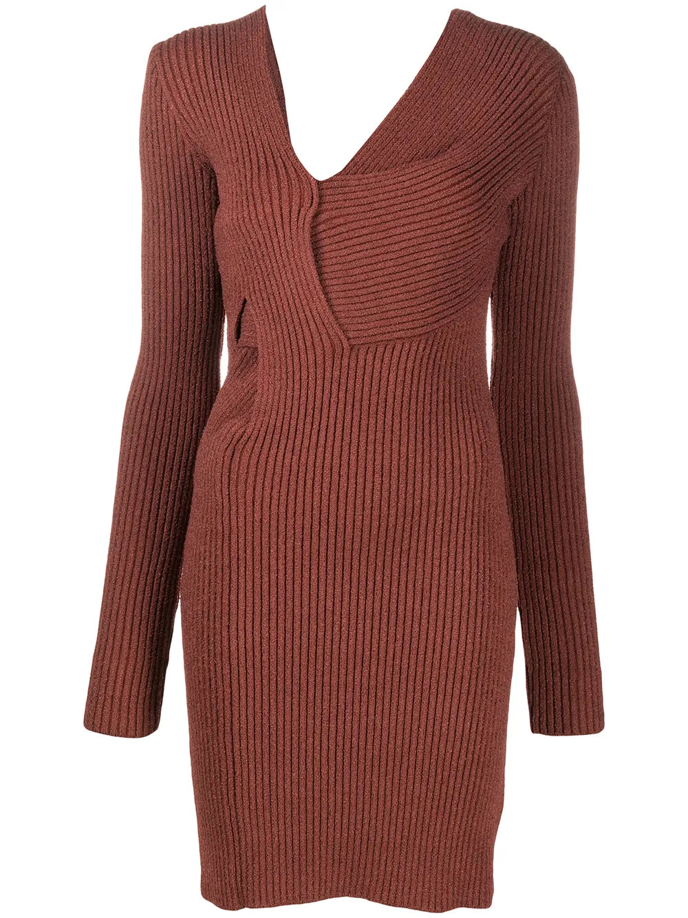 Bottega Veneta Cut-Out Knitted Dress in BROWN