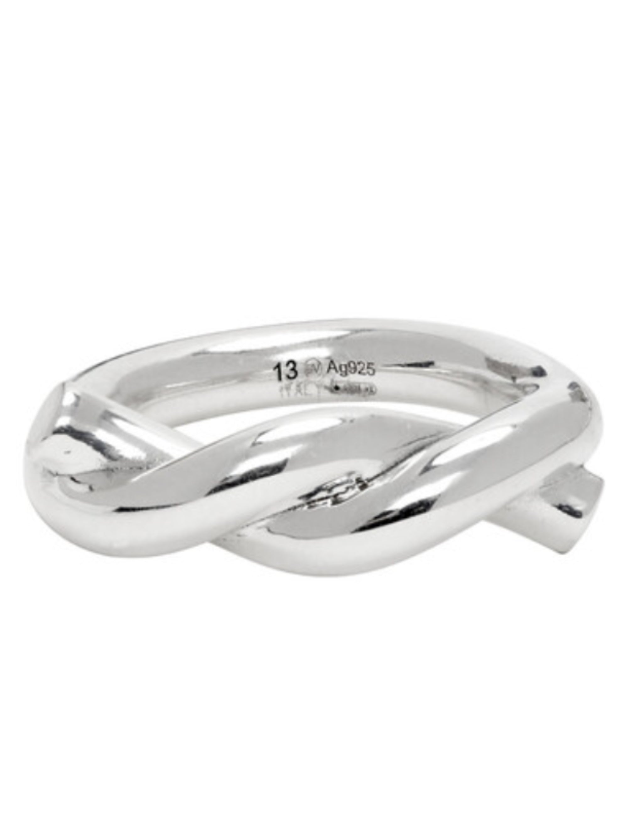 Bottega Veneta Silver Twisted Ring in SILVER