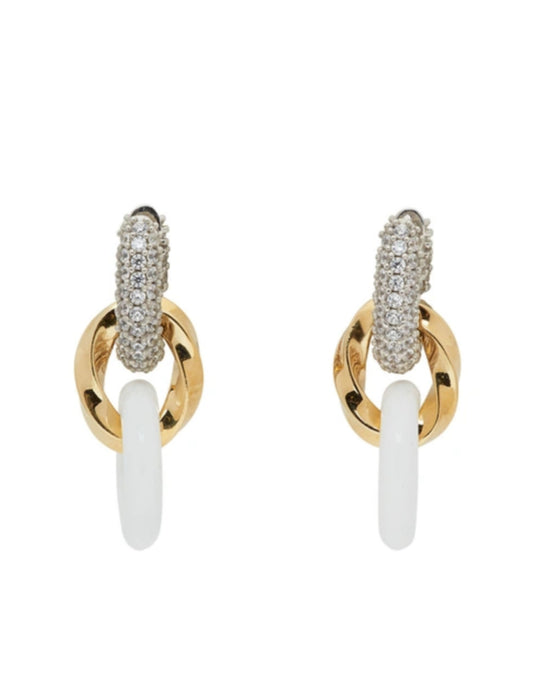 Bottega Veneta Crystal-Embellished Chain Earrings