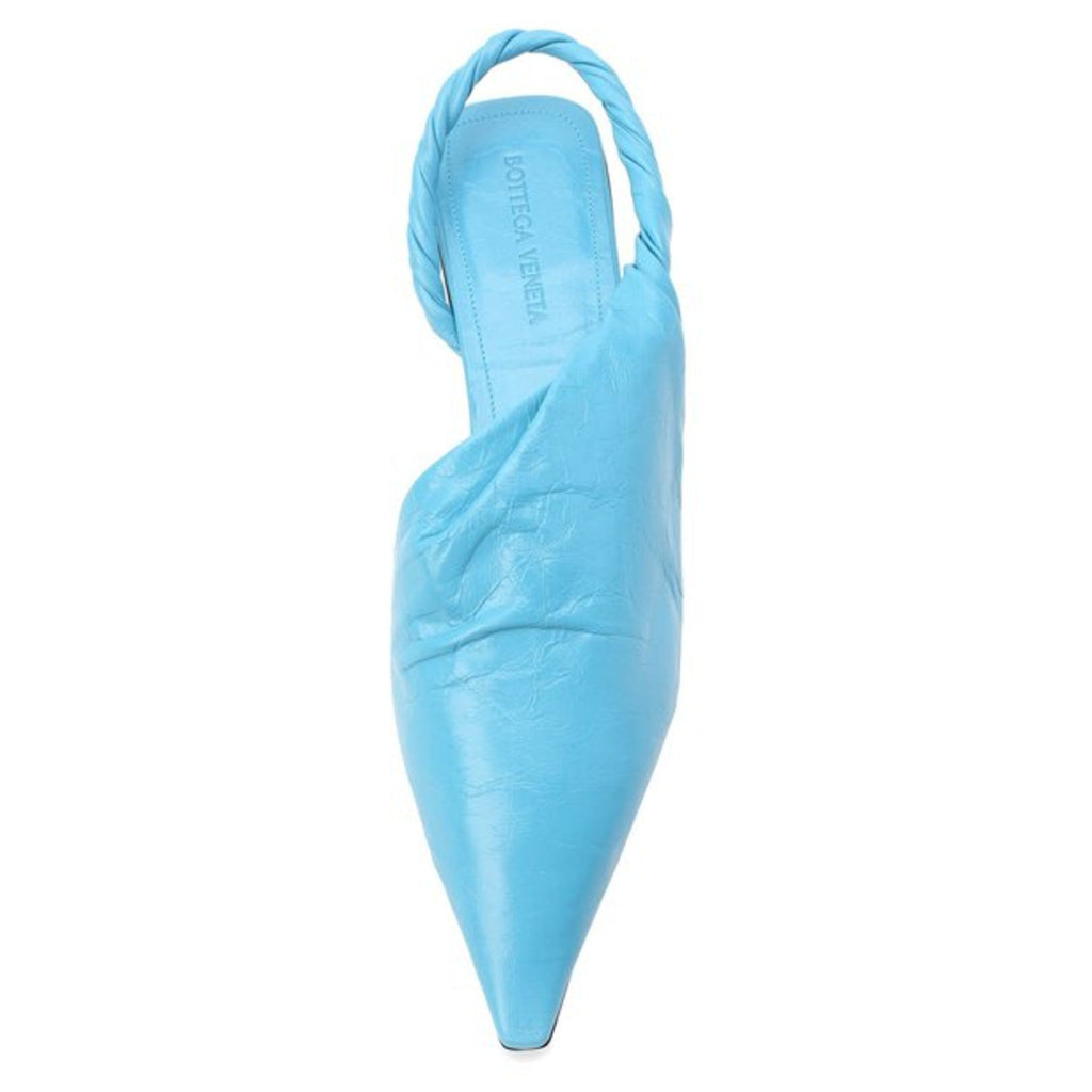 Bottega Veneta Leather Ballerina Shoes in BLUE