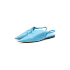 Bottega Veneta Leather Ballerina Shoes in BLUE