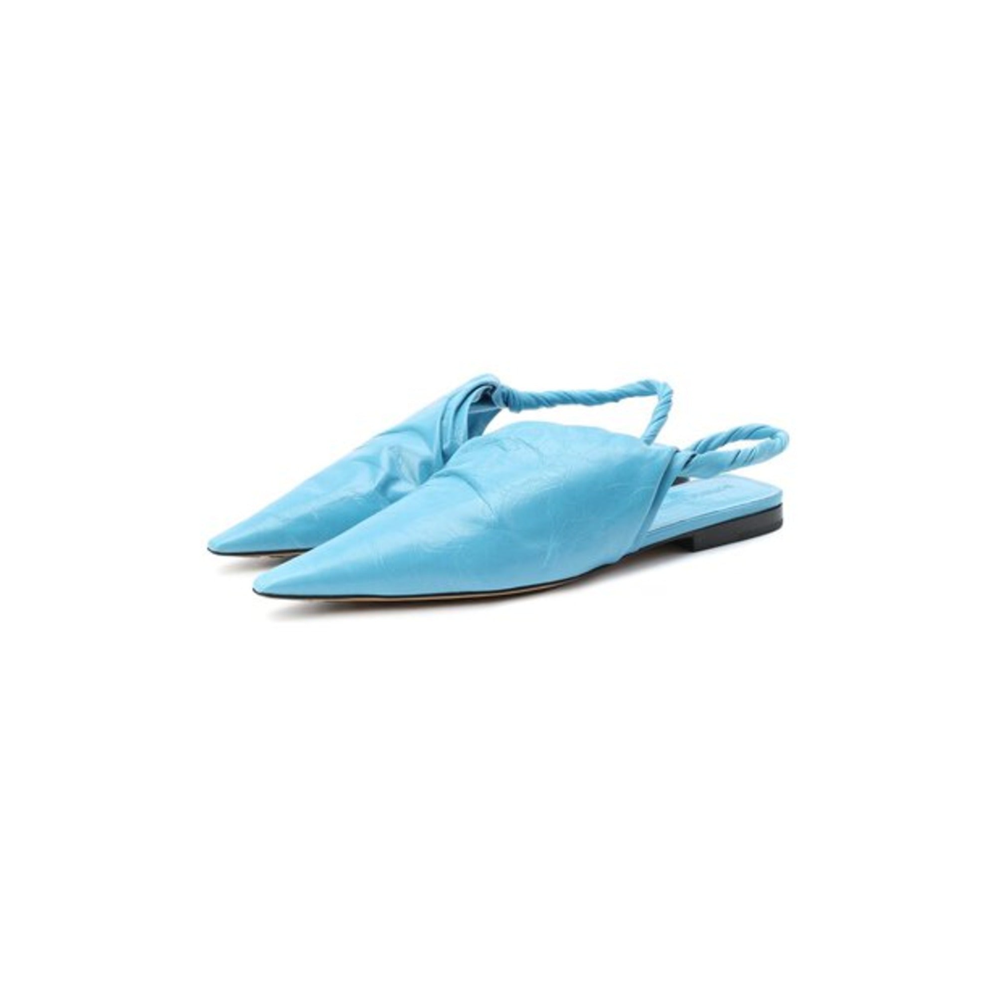 Bottega Veneta Leather Ballerina Shoes in BLUE