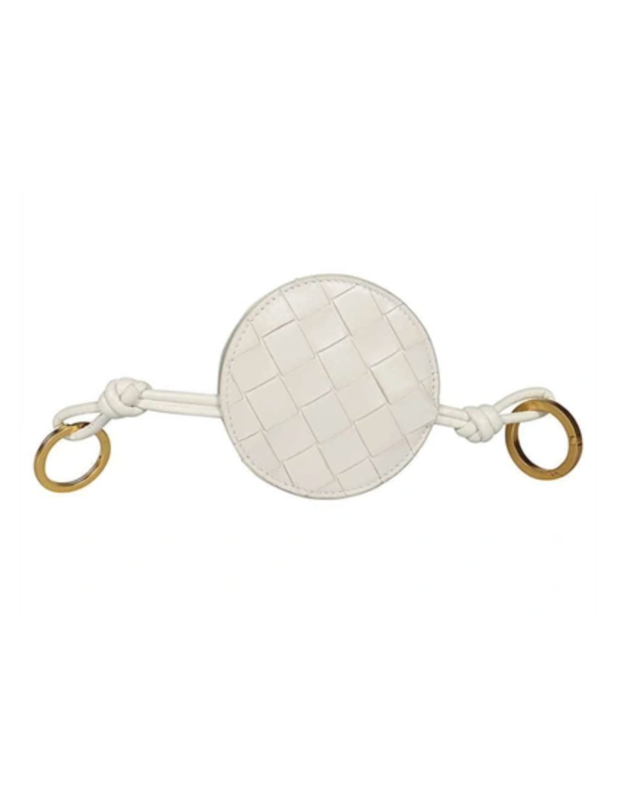 Bottega Veneta Leather Keyring in White in White