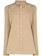 Bottega Veneta Gathered Detail Shirt in BROWN