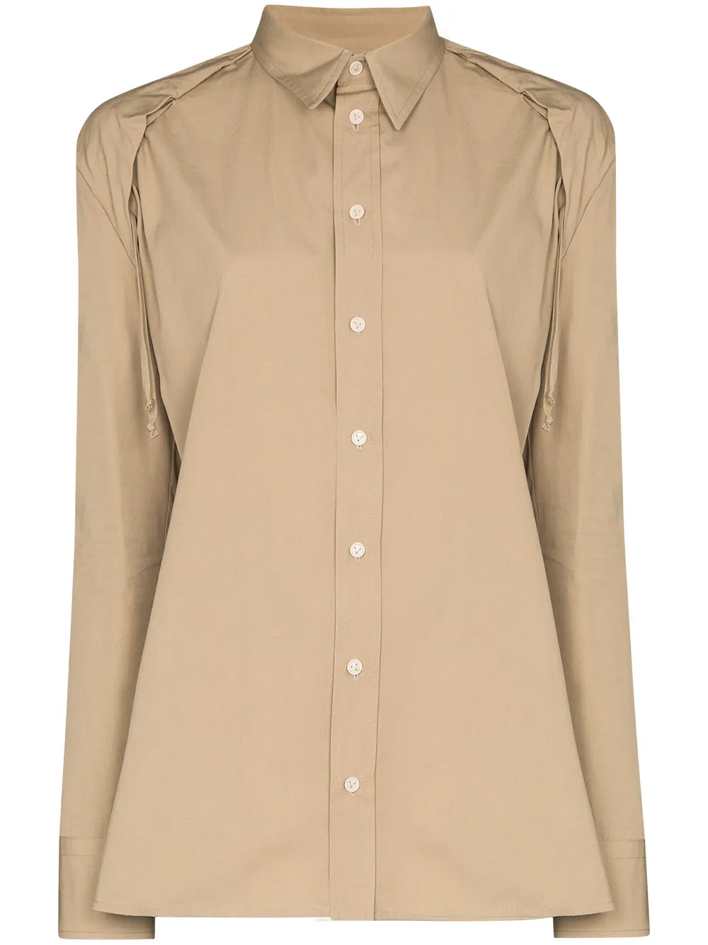 Bottega Veneta Gathered Detail Shirt in BROWN