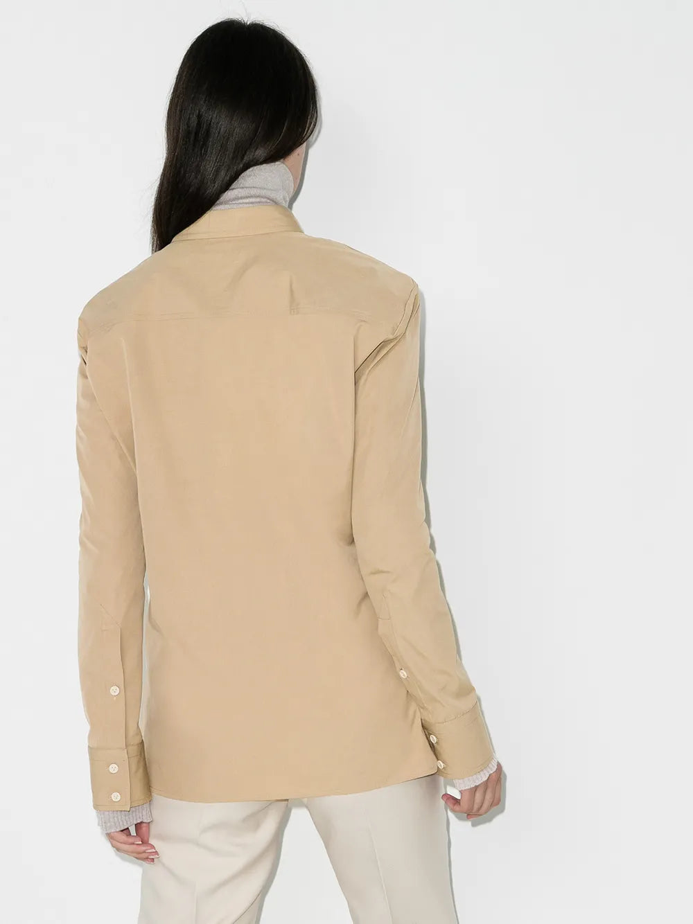 Bottega Veneta Gathered Detail Shirt in BROWN