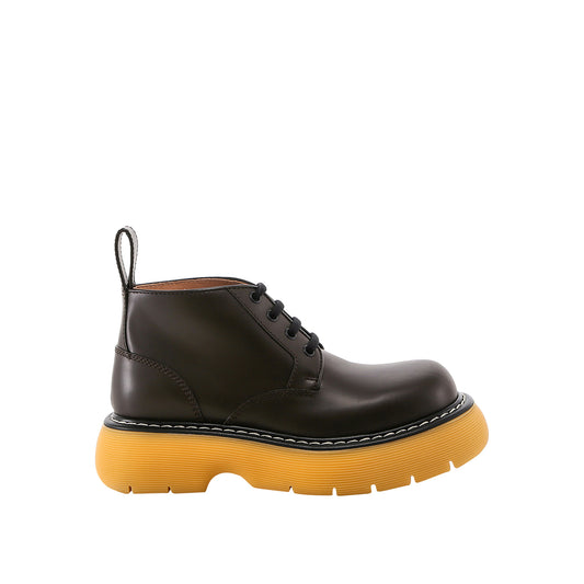 Bottega Veneta Ladies Swell Lace Up Ankle Boots Brown