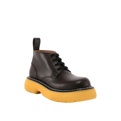 Bottega Veneta Ladies Swell Lace Up Ankle Boots Brown