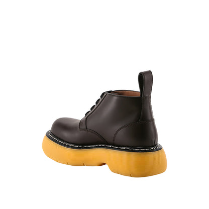 Bottega Veneta Ladies Swell Lace Up Ankle Boots Brown