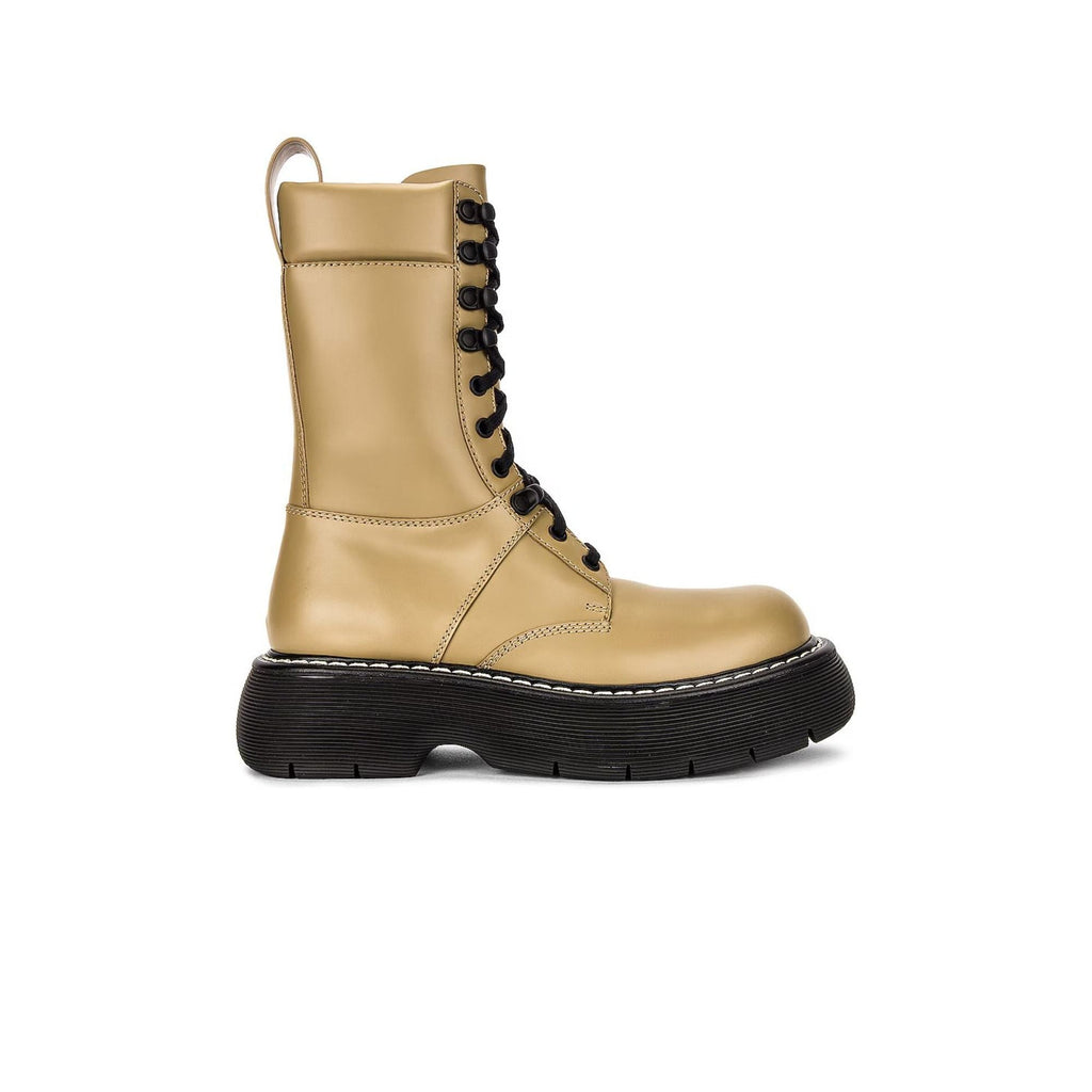Bottega Veneta Bounce Lace-Up Combat Boots in BROWN