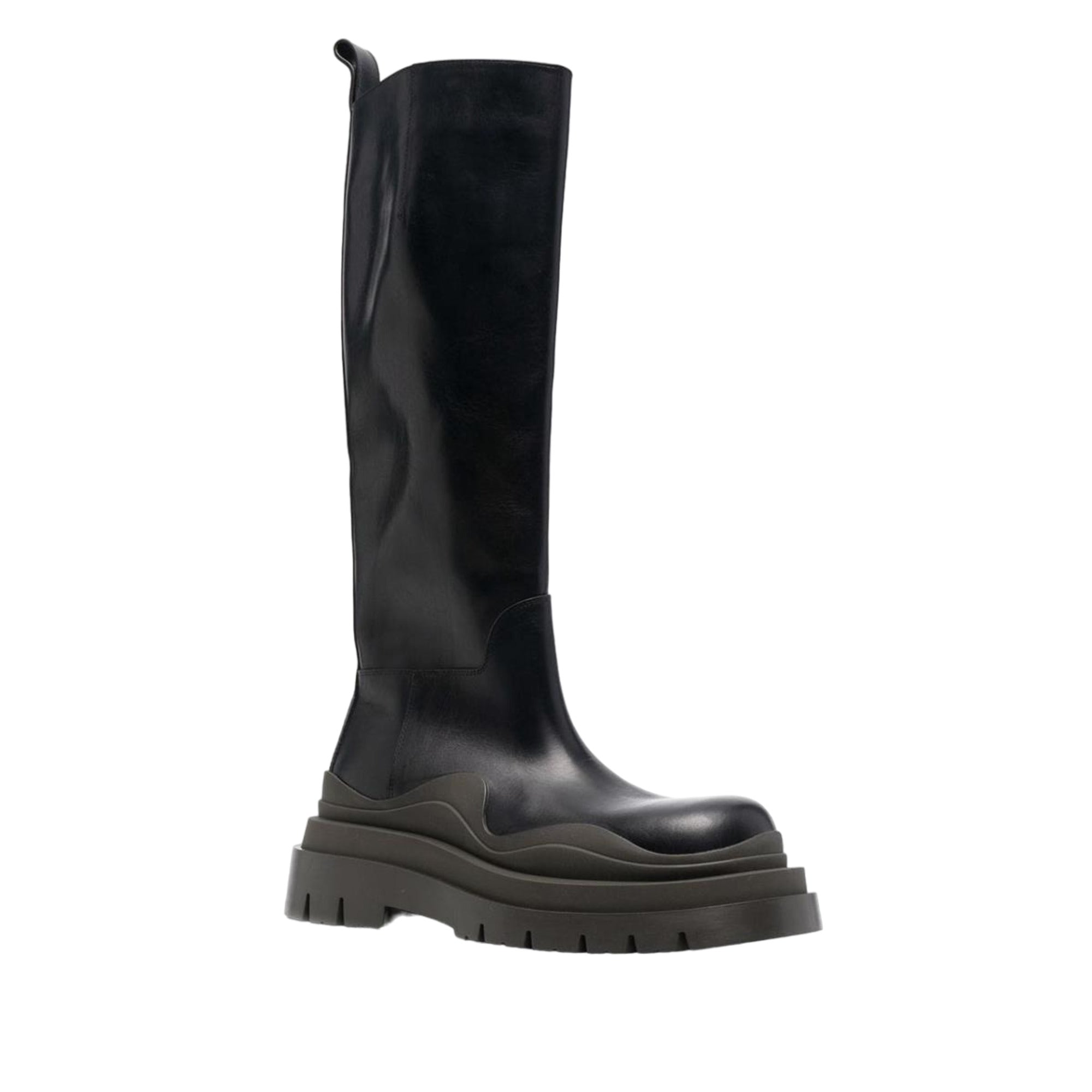 Bottega Veneta Tire Leather Boots in BLACK