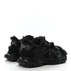 Balenciaga Faux-Fur Track Sandals in BLACK