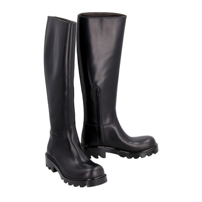 Bottega Veneta Ladies Strut Round-Toe Black Boots