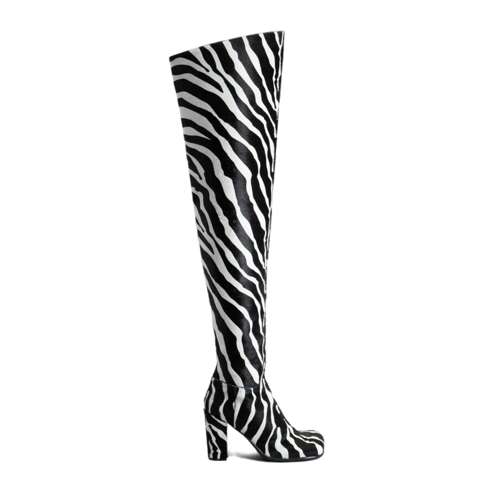 Bottega Veneta Storm Zebra Print Boots in BLACK