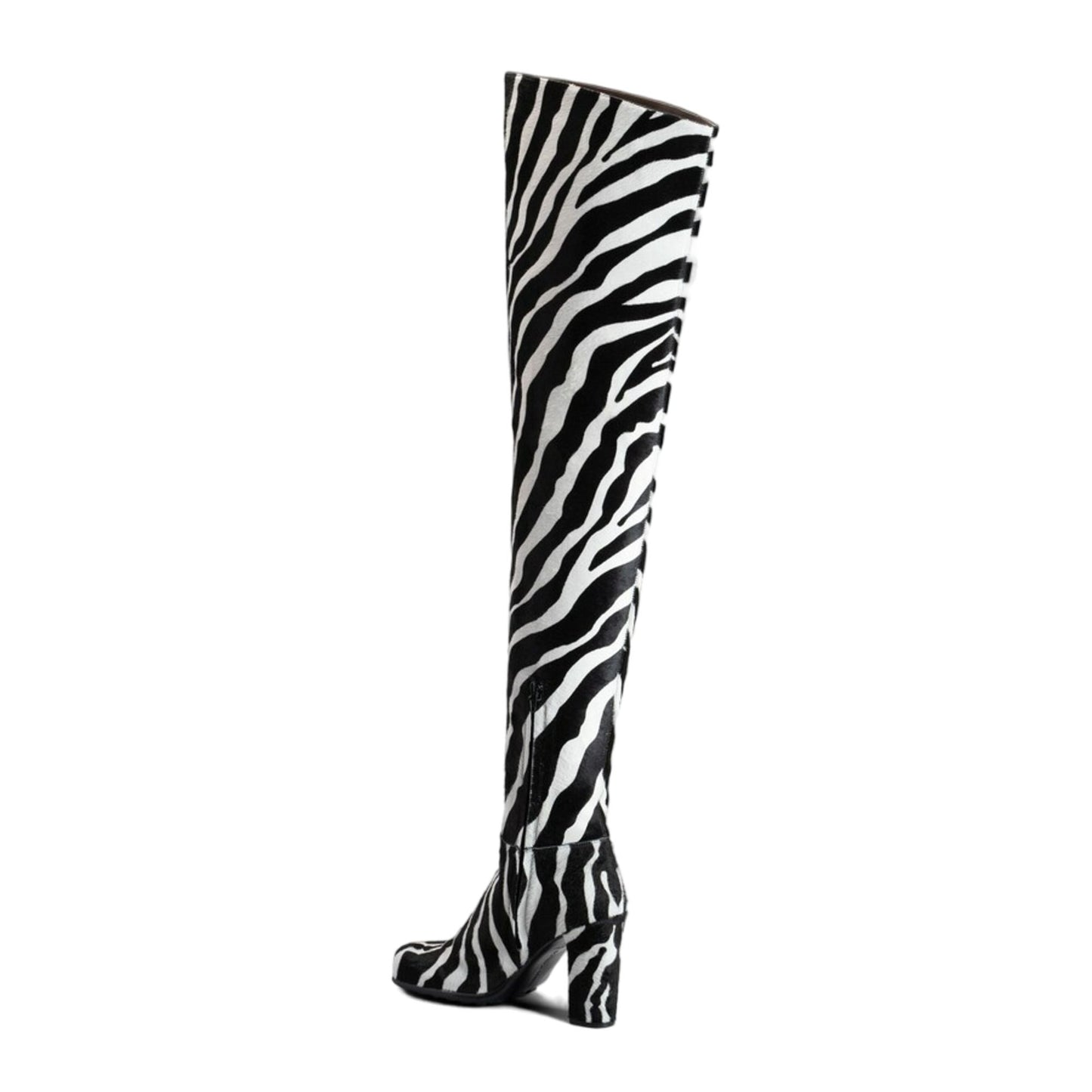 Bottega Veneta Ladies Over-the-Knee Storm Zebra Print Boots