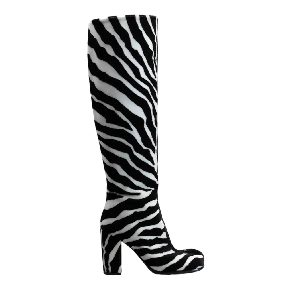 Bottega Veneta Zebra-Print Boots in BLACK