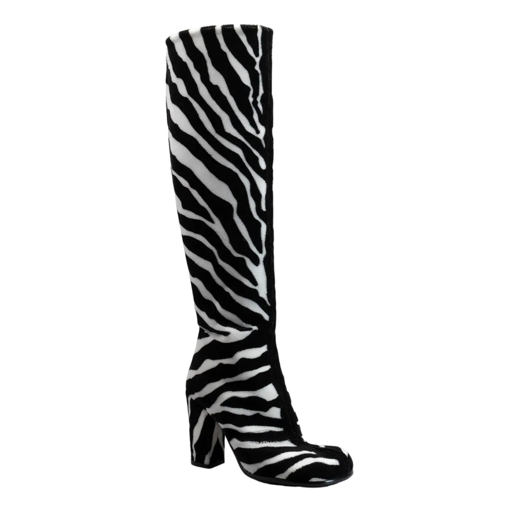 Bottega Veneta Zebra-Print Boots in BLACK