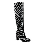 Bottega Veneta Zebra-Print Boots in BLACK