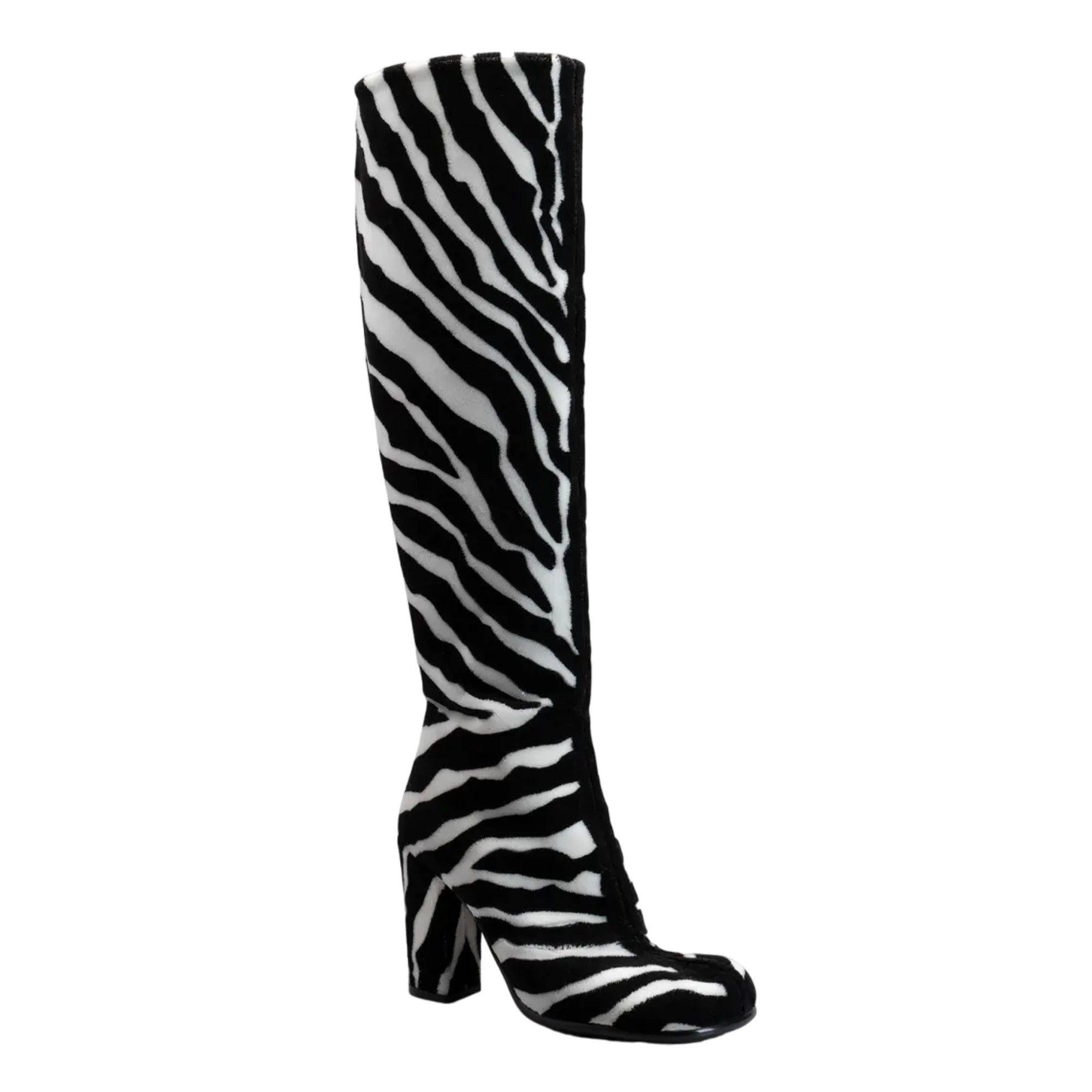 Bottega Veneta Zebra-Print Boots in BLACK