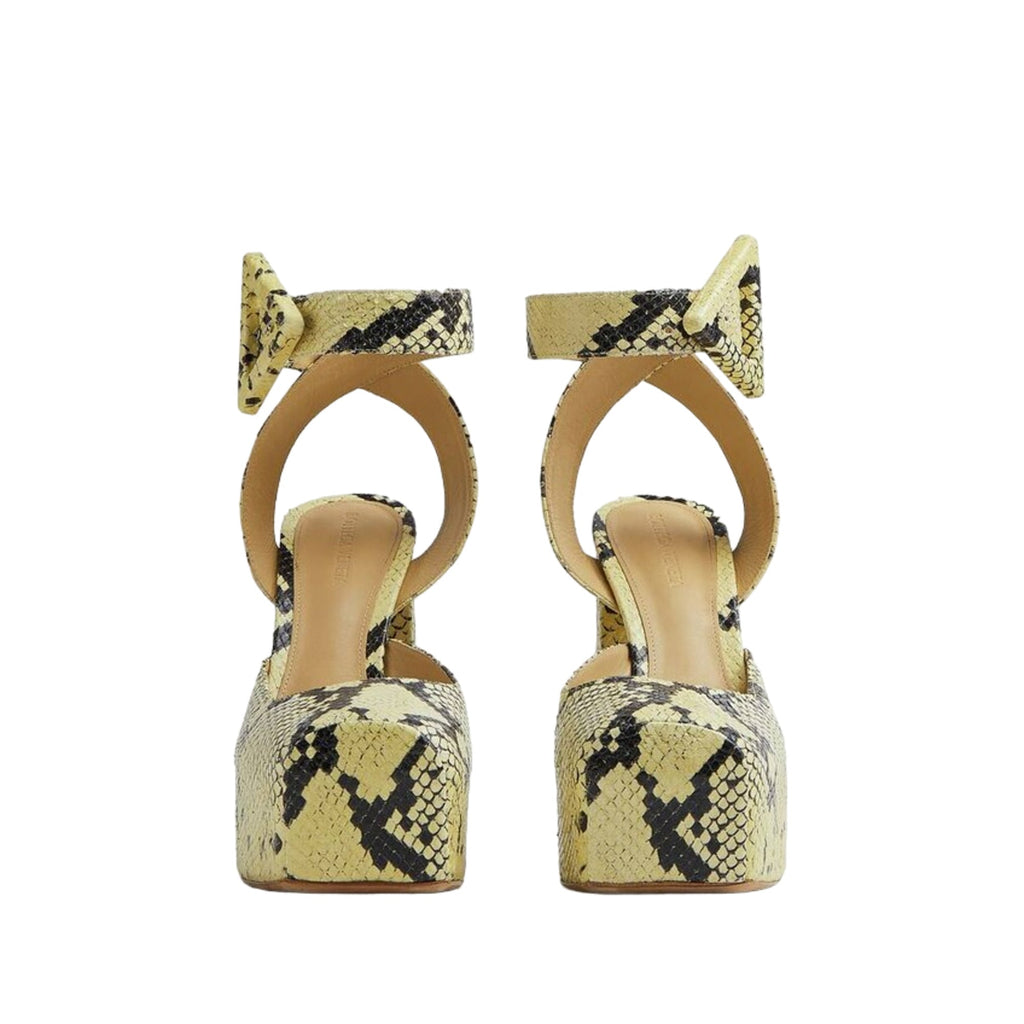 Bottega Veneta Tower Snakeskin-Print Pumps in GREEN