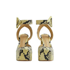 Bottega Veneta Tower Snakeskin-Print Pumps in GREEN