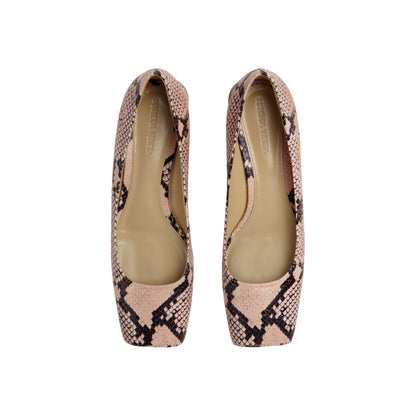 Bottega Veneta Ladies Tower Python-Print Ballerina Shoes