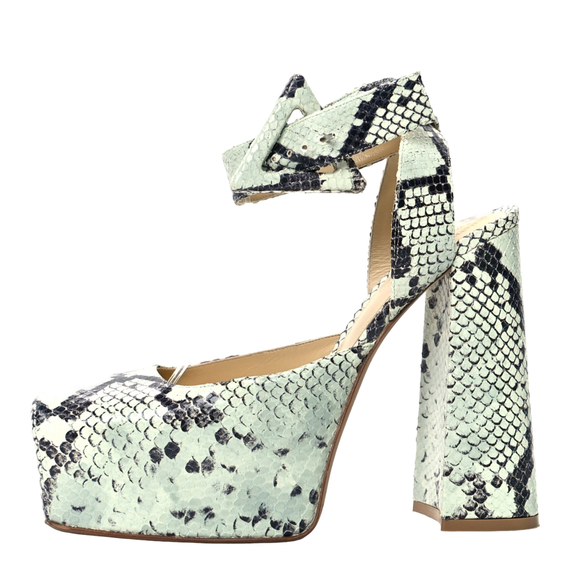 Bottega Veneta 140Mm Snake-Print Pumps in BLUE