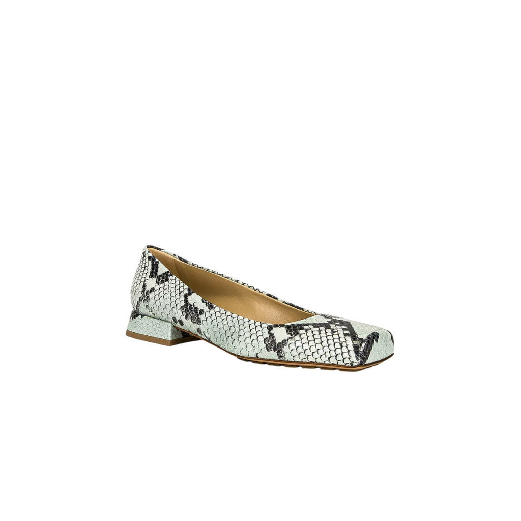Bottega Veneta Tower Python-Print Ballerina Shoes in BLUE