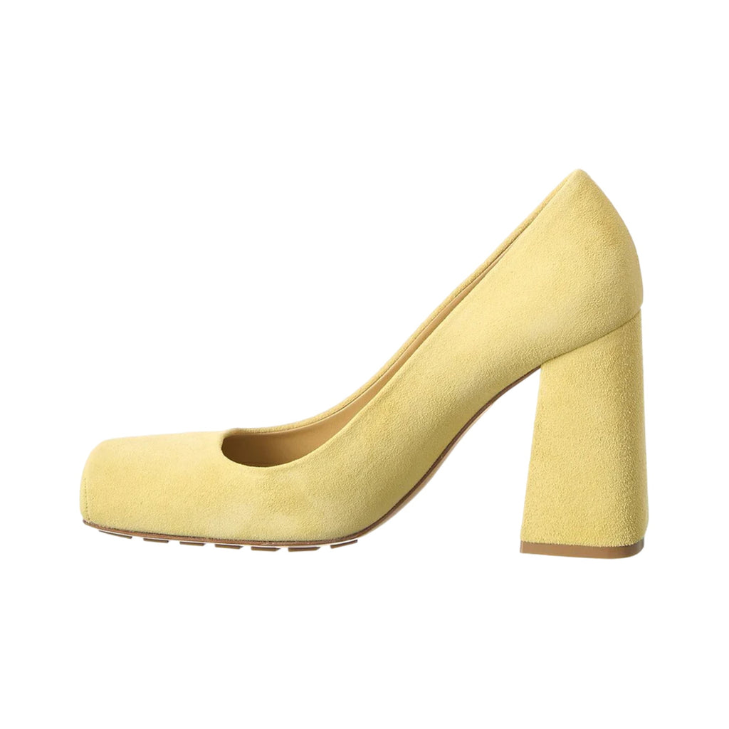 Bottega Veneta Square-Toe Block-Heel Pumps in YELLOW