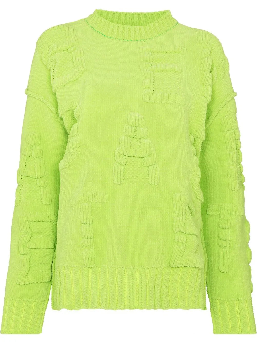 Bottega Veneta Alphabet-Motif Chenille Pull-over GREEN