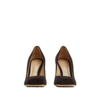 Bottega Veneta Square-Toe Block-Heel Pumps in BROWN
