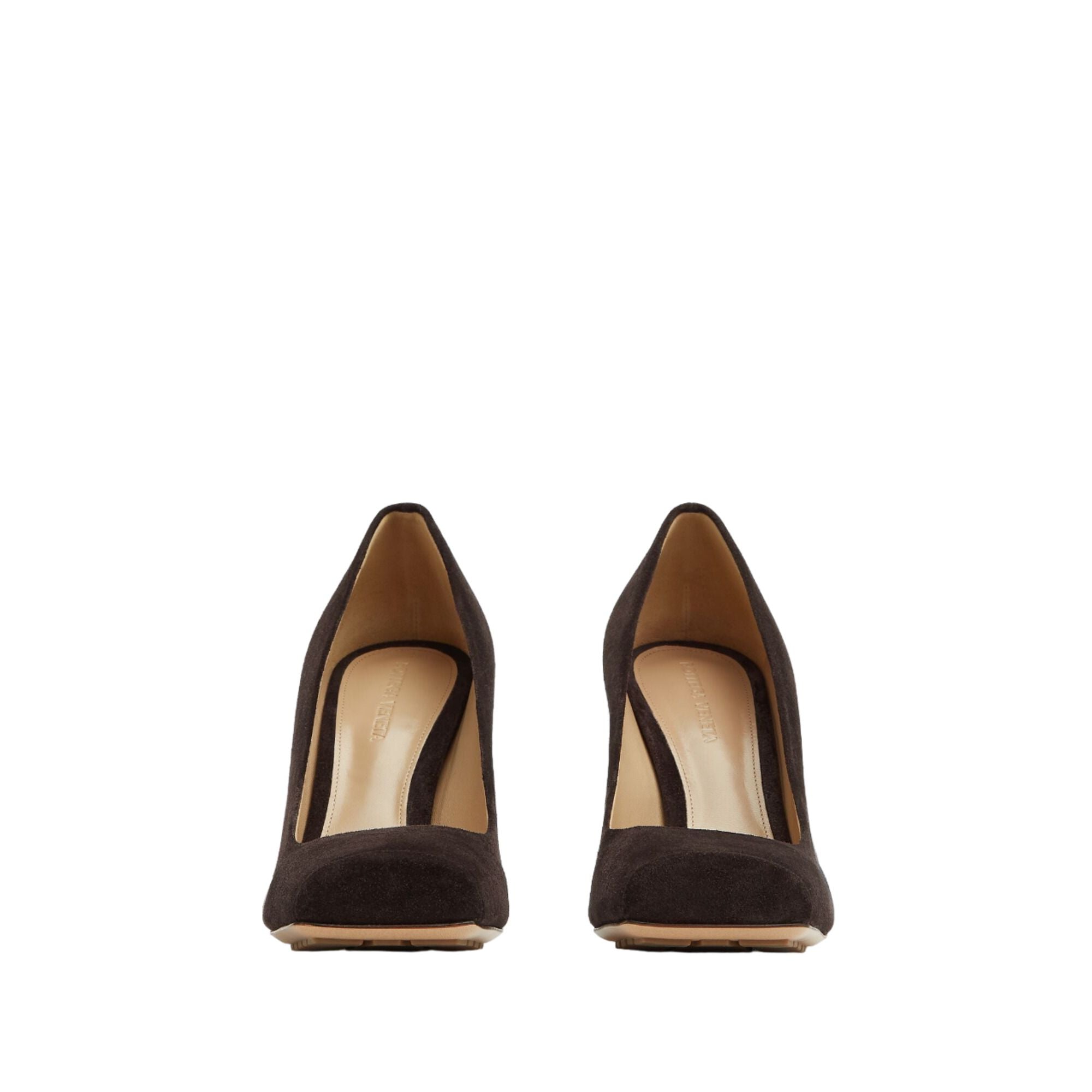 Bottega Veneta Square-Toe Block-Heel Pumps in BROWN