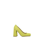 Bottega Veneta Square-Toe Block-Heel Pumps in GREEN