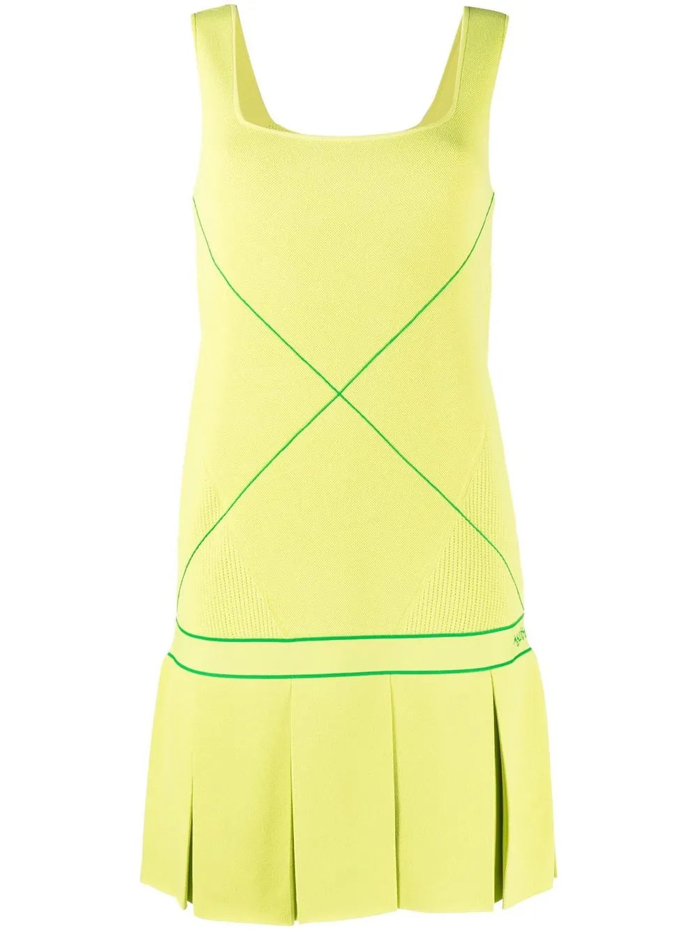 Bottega Veneta Sleeveless Drop-Waist Tennis Dress in GREEN