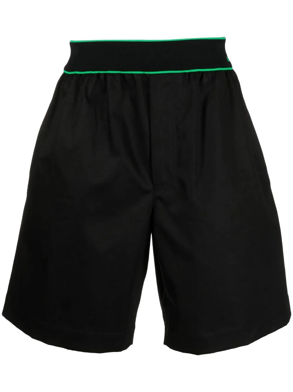 Bottega Veneta Logo Waistband Bermuda Shorts in BLACK