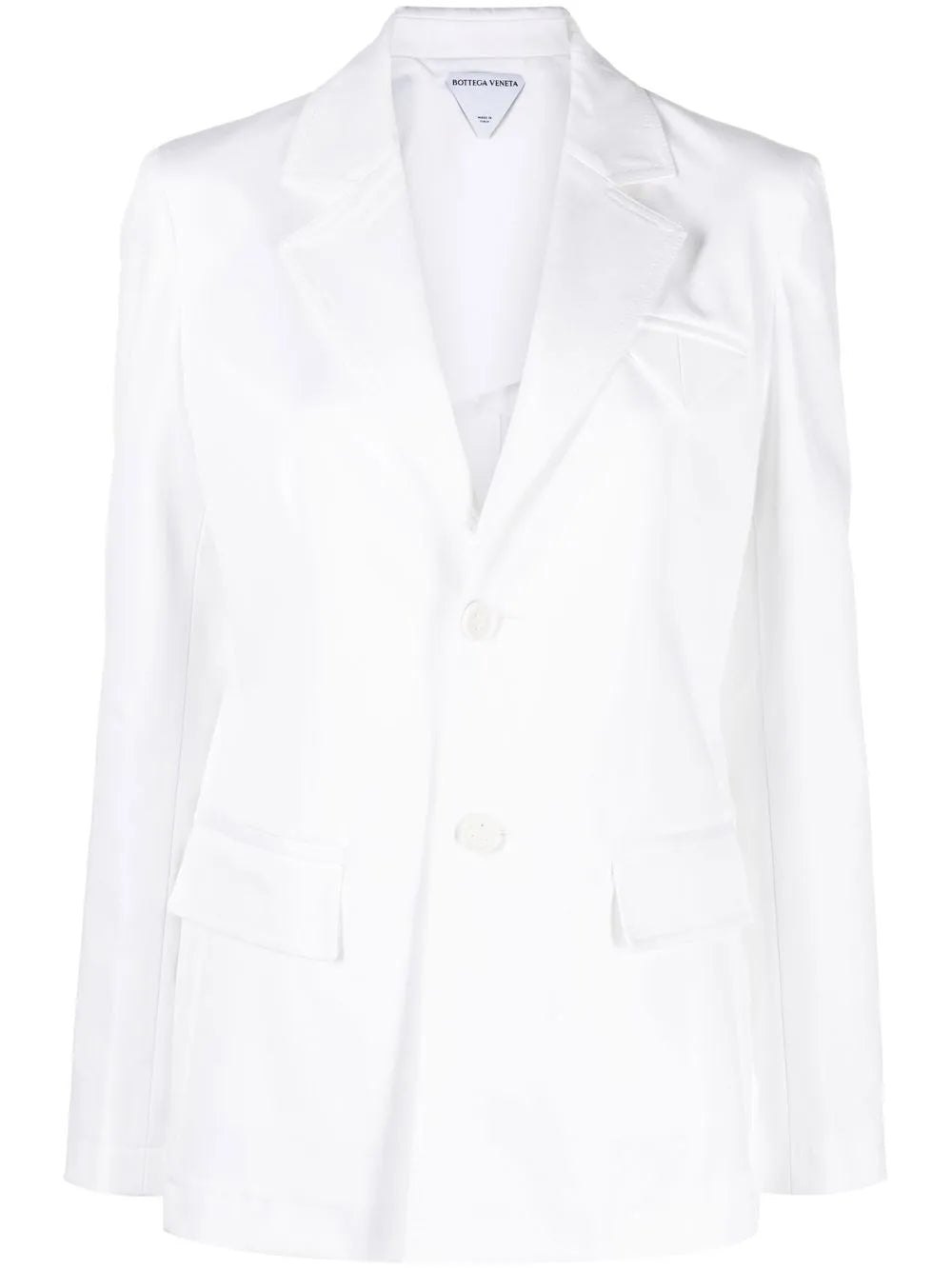 Bottega Veneta Single-Breasted Cotton Blazer in WHITE