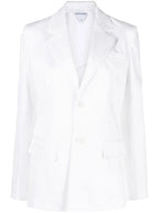Bottega Veneta Single-Breasted Cotton Blazer in WHITE