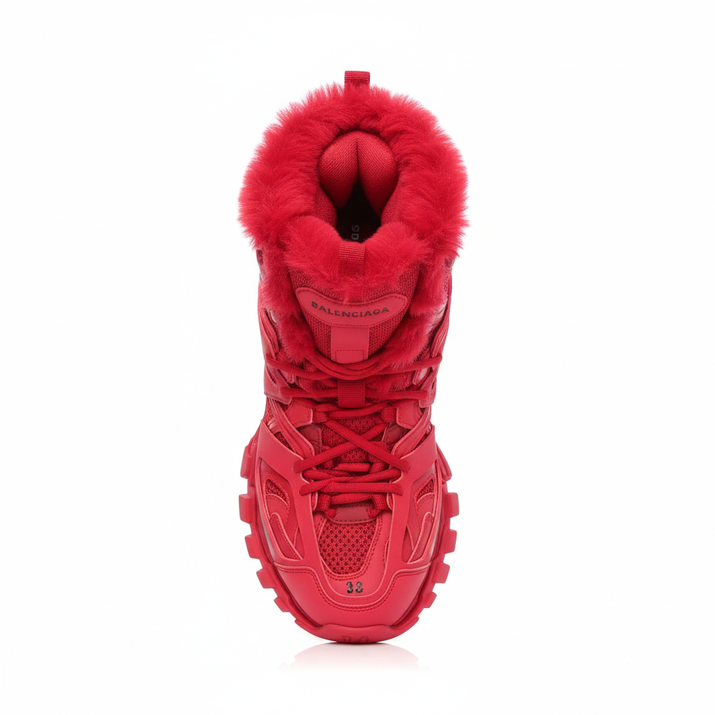 Balenciaga Track Hike Boots in Burgundy